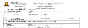 Phiếu khảo sát kỹ thuật An Khanh Co,.Ltd