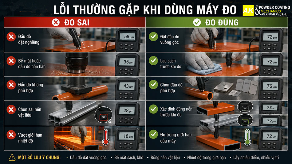 5 lỗi thường gặp khi dùng máy đo sơn tĩnh điện