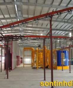 xích tải dây chuyền sơn tĩnh điện