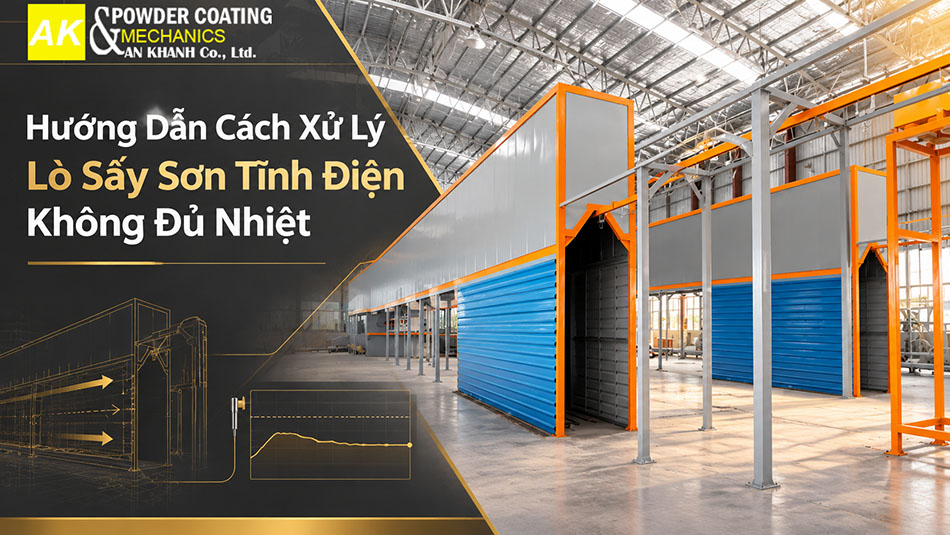 lò sấy sơn tĩnh điện không đủ nhiệt