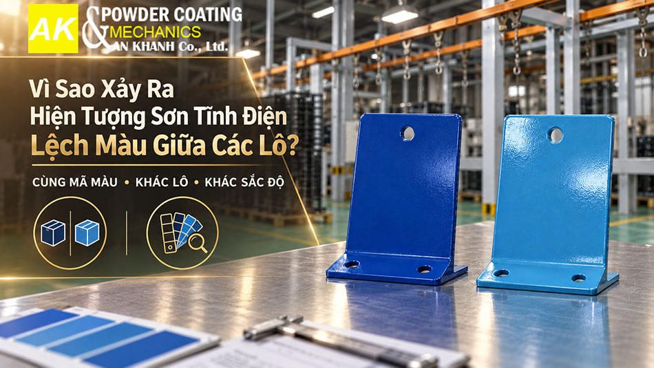 sơn tĩnh điện lệch màu giữa các lô