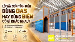 lò sấy sơn tĩnh điện dùng gas hay dùng điện