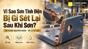 sơn tĩnh điện bị gỉ sét lại sau khi sơn